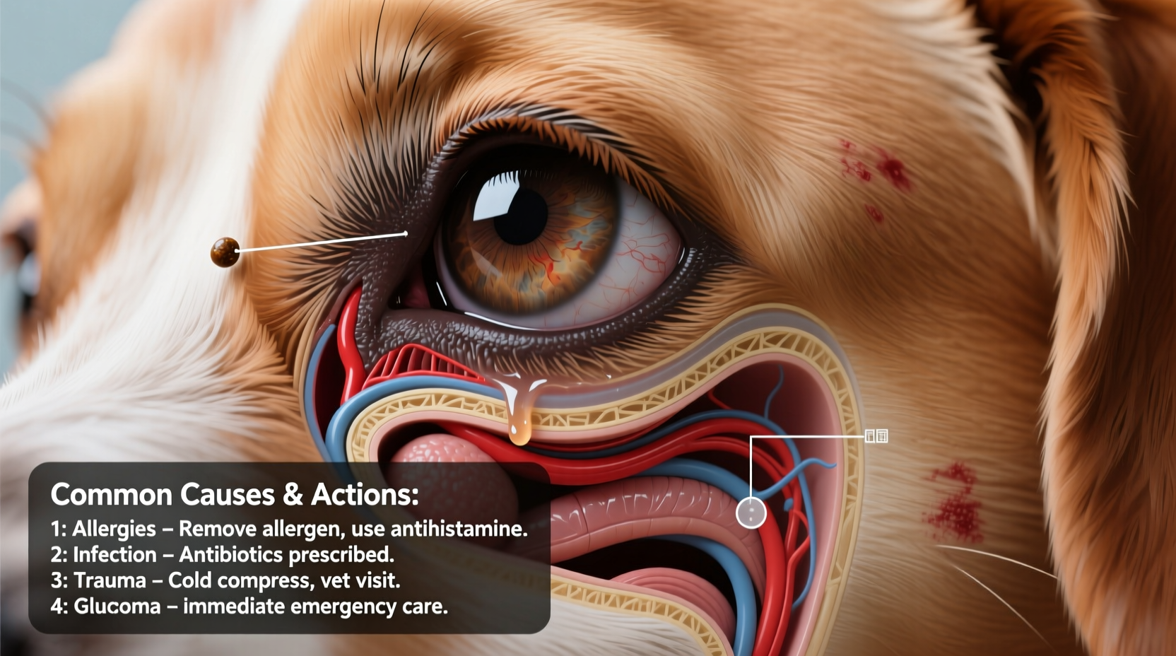dog eye swelling common causes and what to do