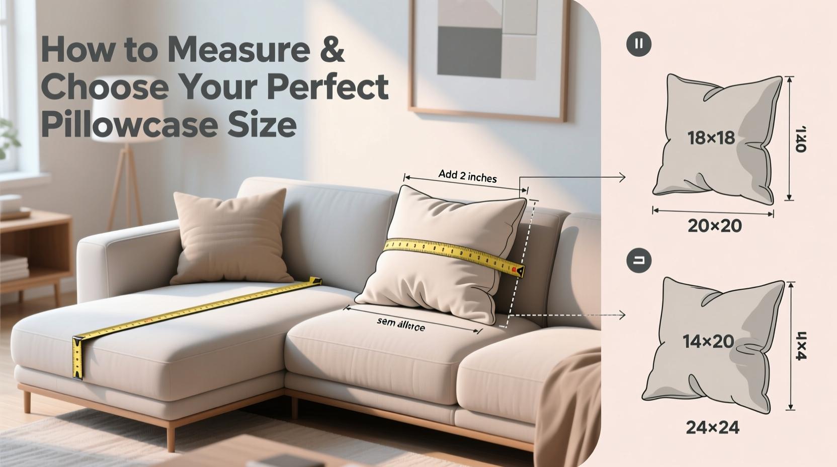 how to measure and select the perfect sofa cushion pillowcase size for your couch