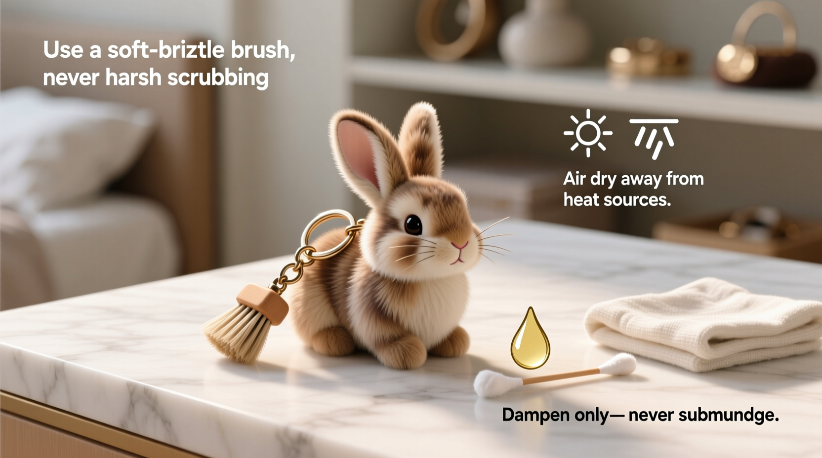 essential tips for safely cleaning and caring for your real mink rabbit keychain