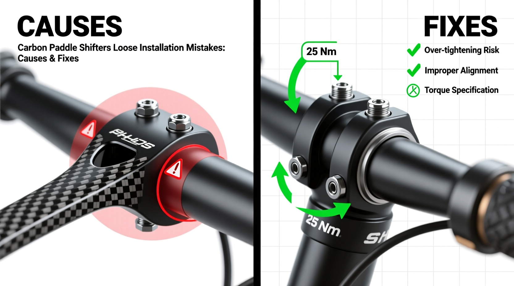 carbon paddles loose install mistakes