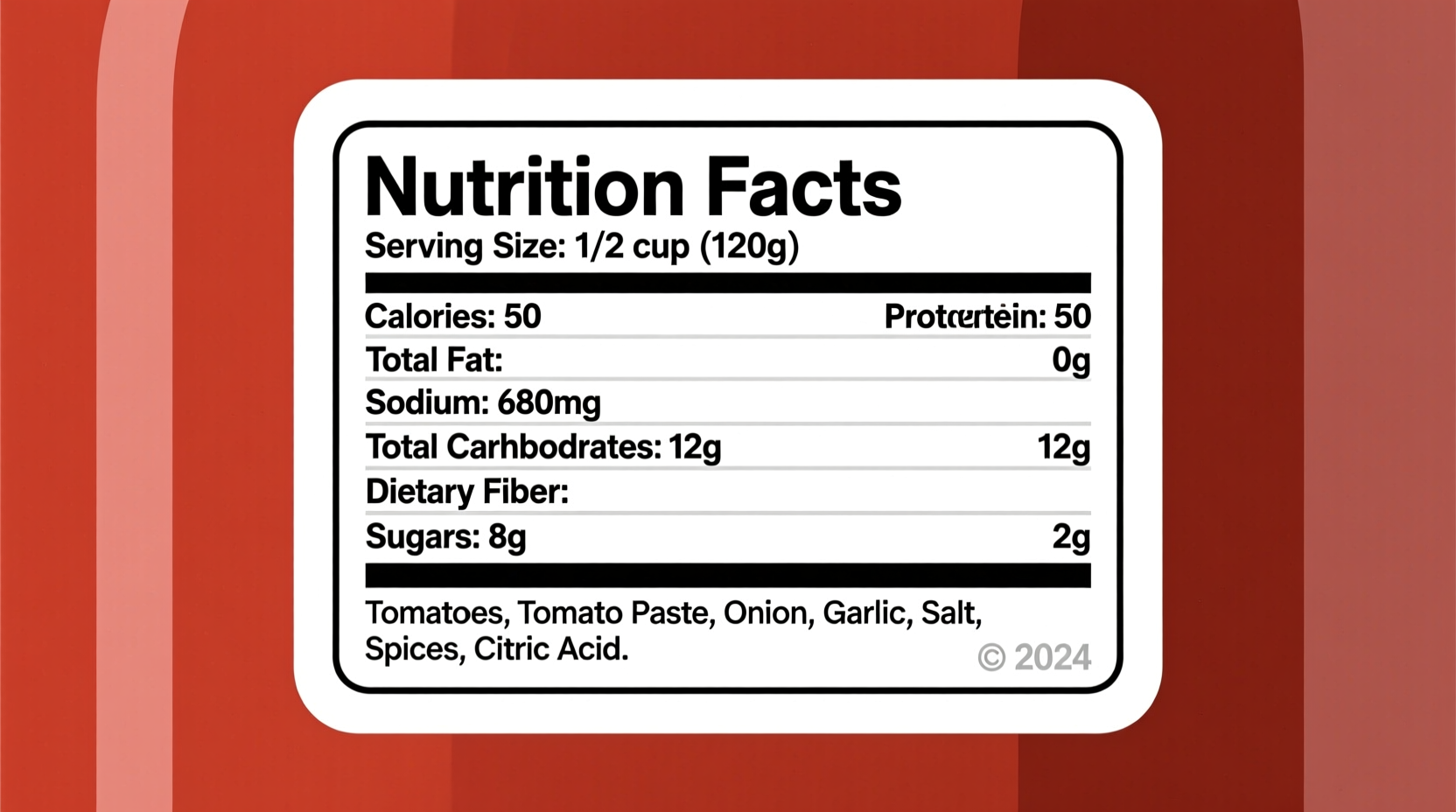tomato sauce nutrition facts