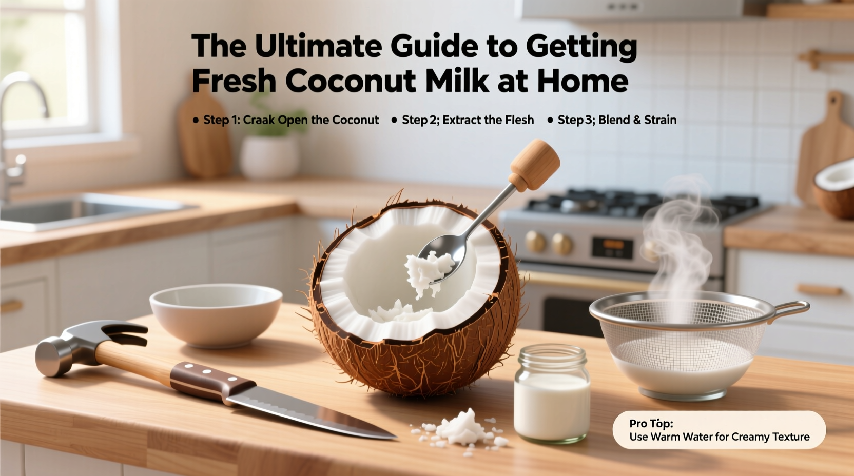 the ultimate guide to getting fresh coconut milk at home simple methods and tips