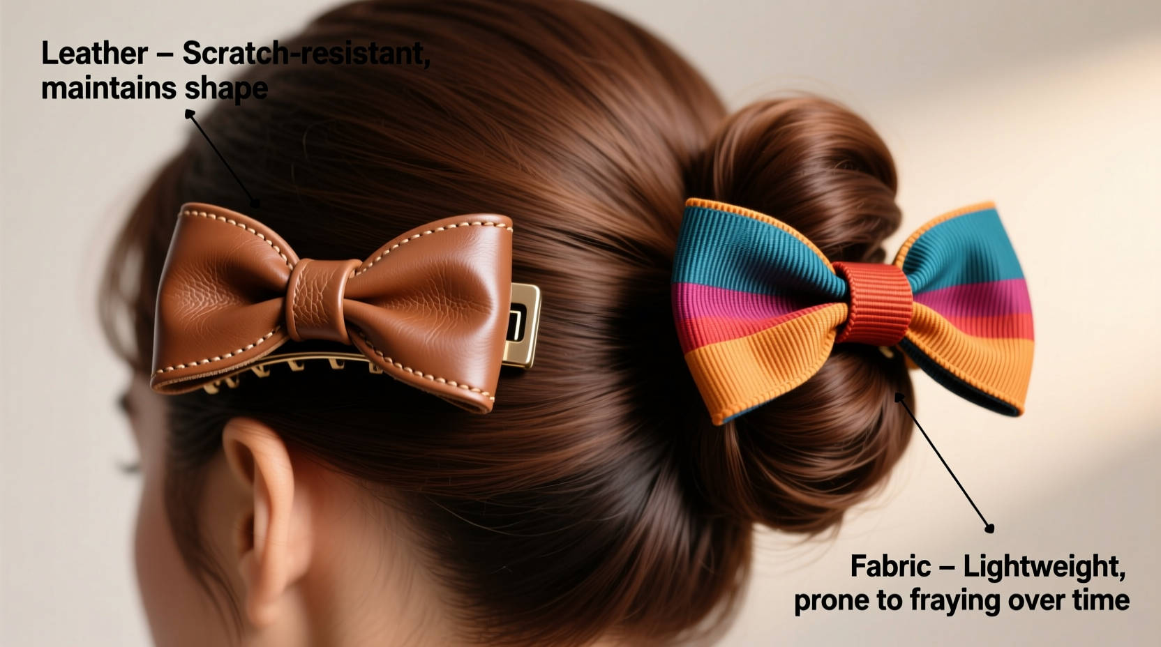 fabric vs leather bow clips which one holds up better for everyday use