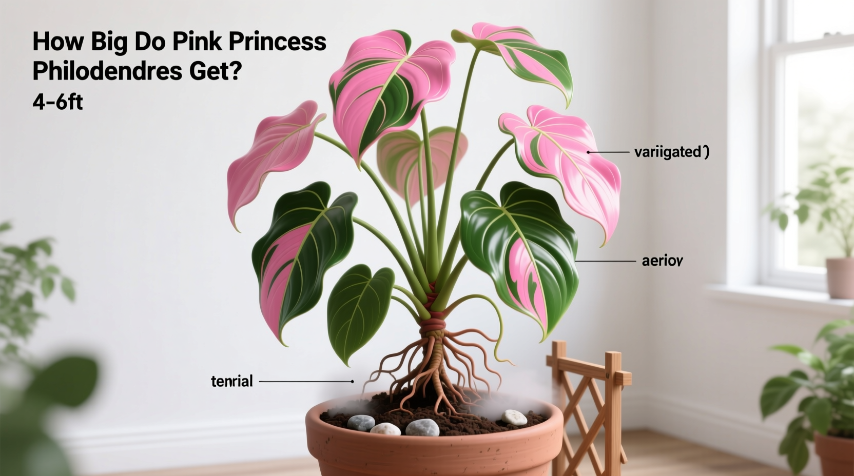 how big do pink princess philodendrons get