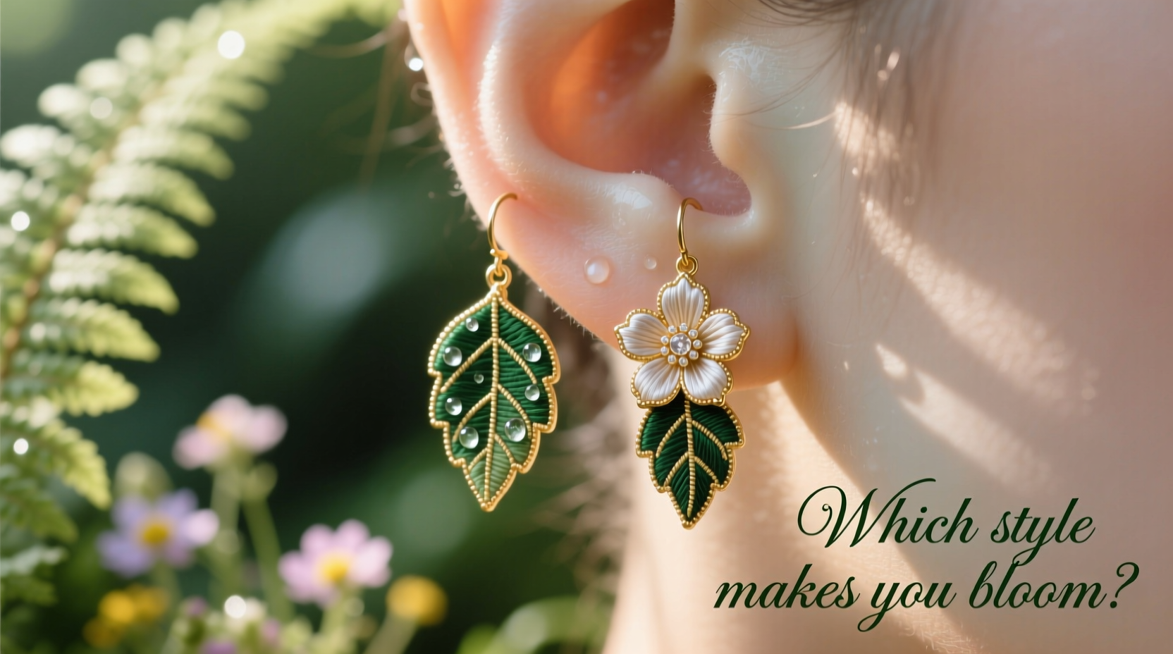 leaf or flower earrings which style makes you bloom