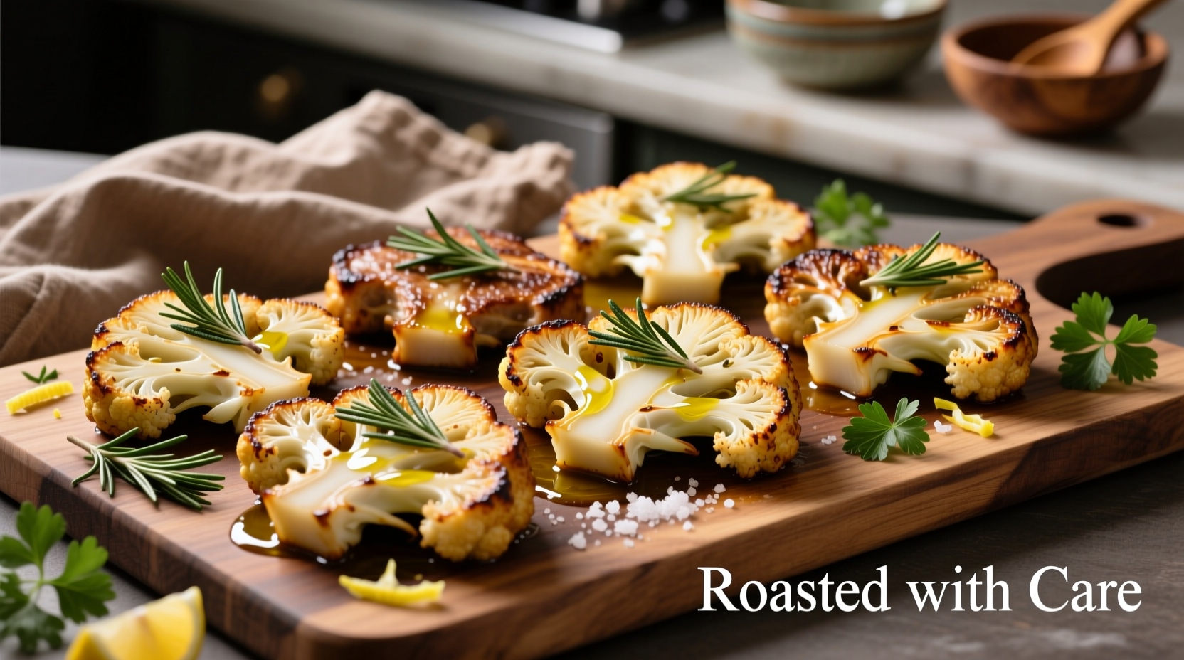Perfectly roasted cauliflower steaks with herbs