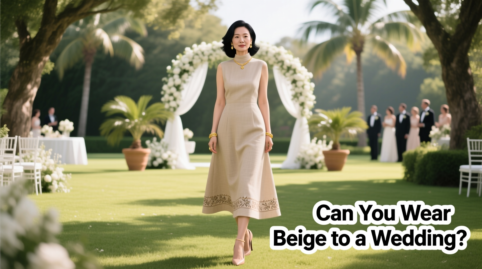 can you wear beige to a wedding