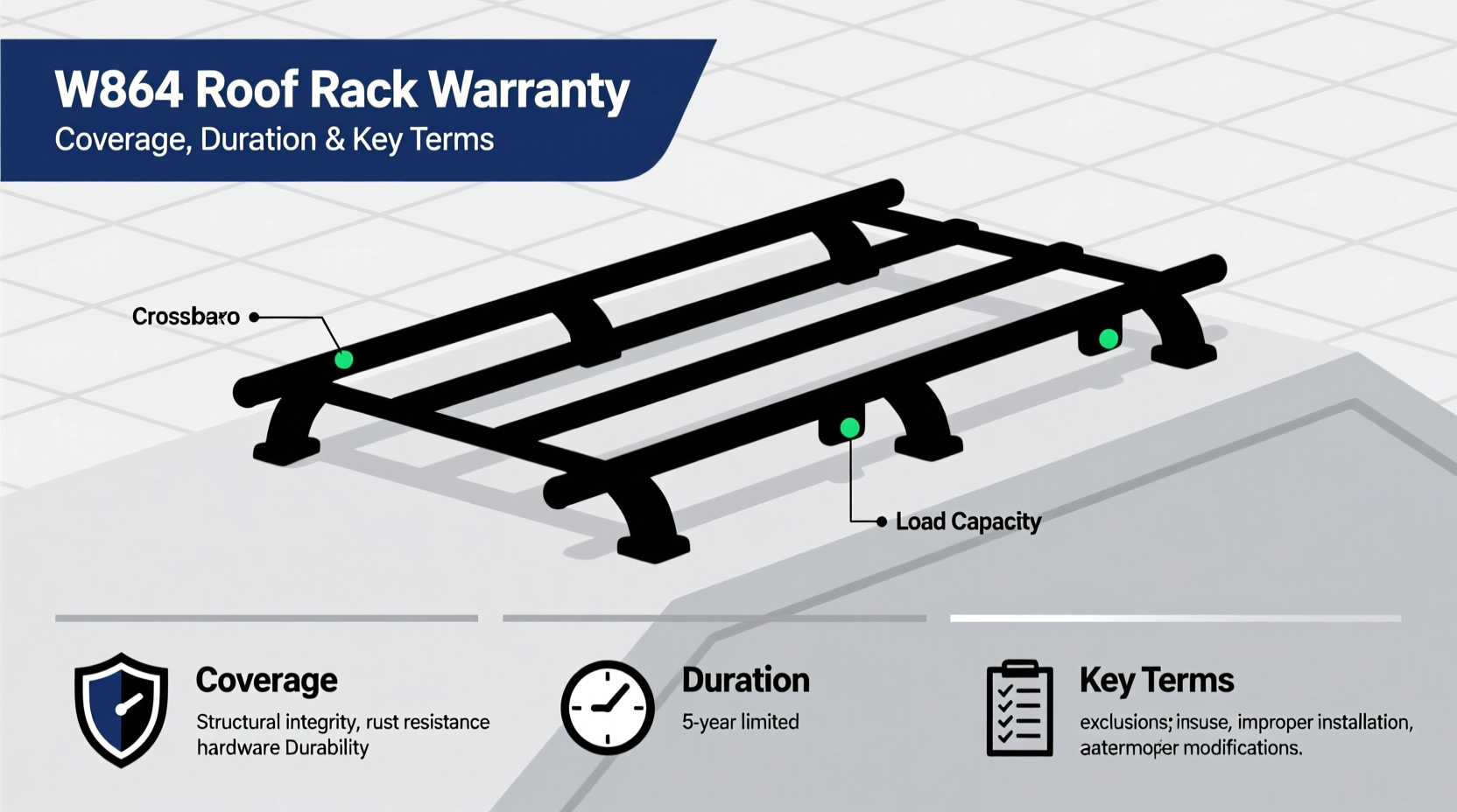 w464 roof rack warranty