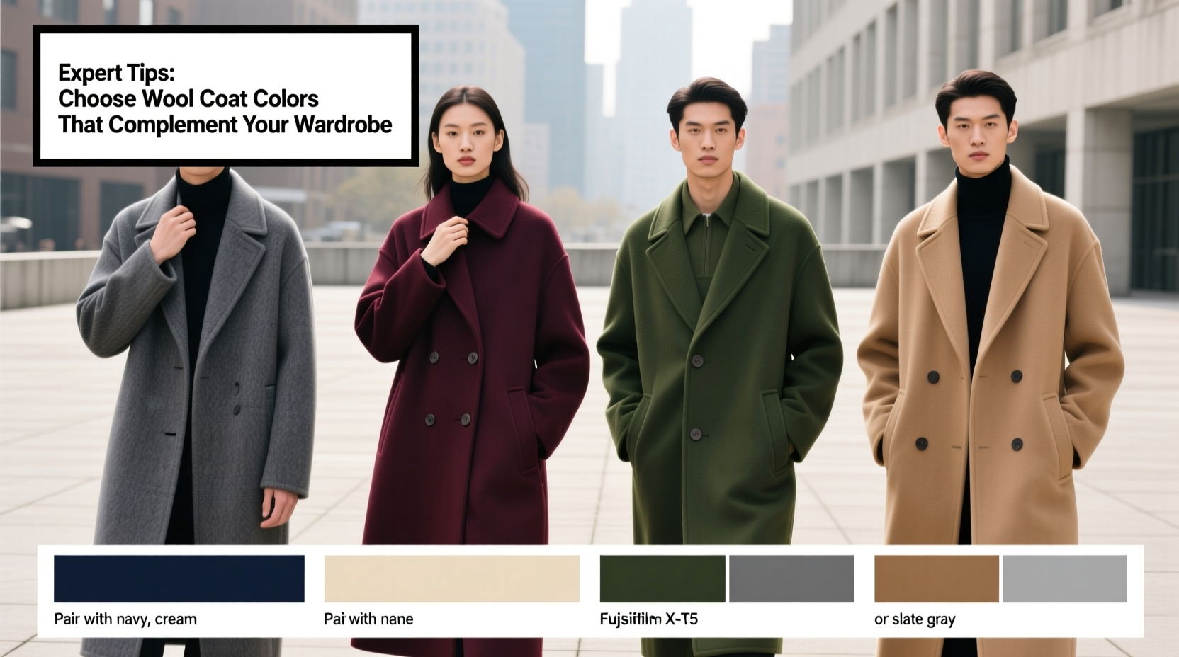 expert tips to select the ideal wool coat color that complements your wardrobe