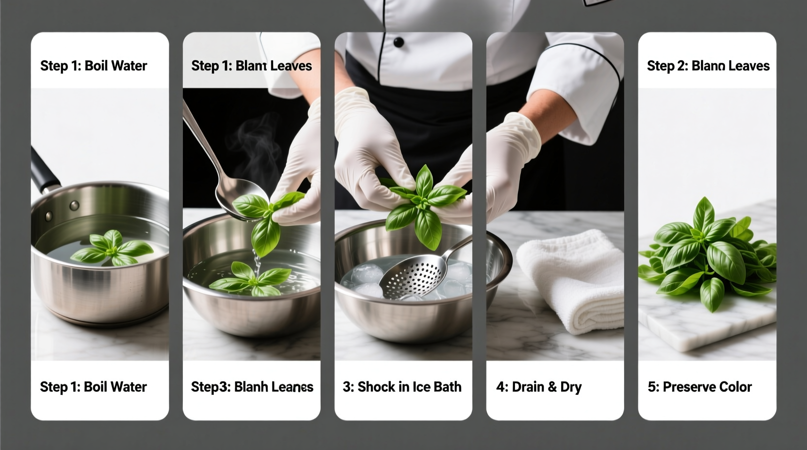 how to blanch basil