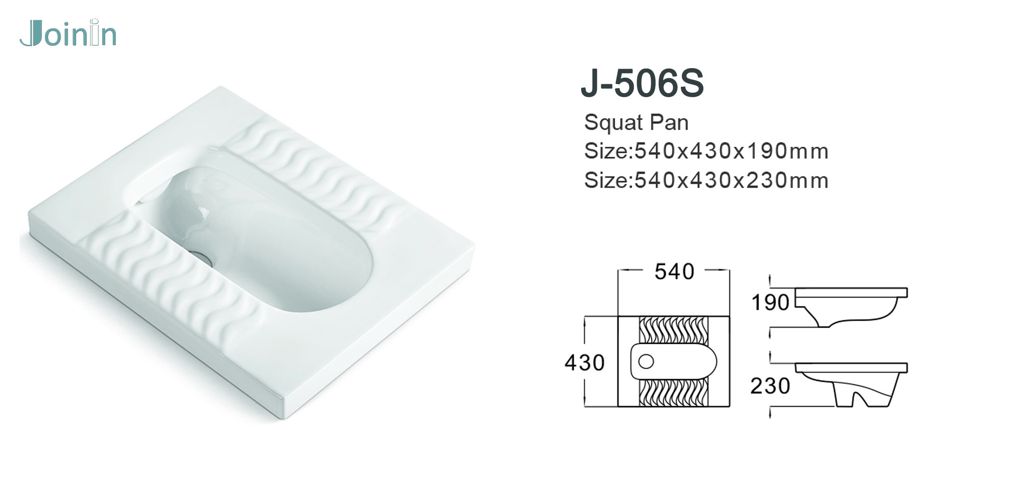 JOININ  cheap Squat Pan WC Bathroom Ceramic Floor  mounted toilet (J506)
