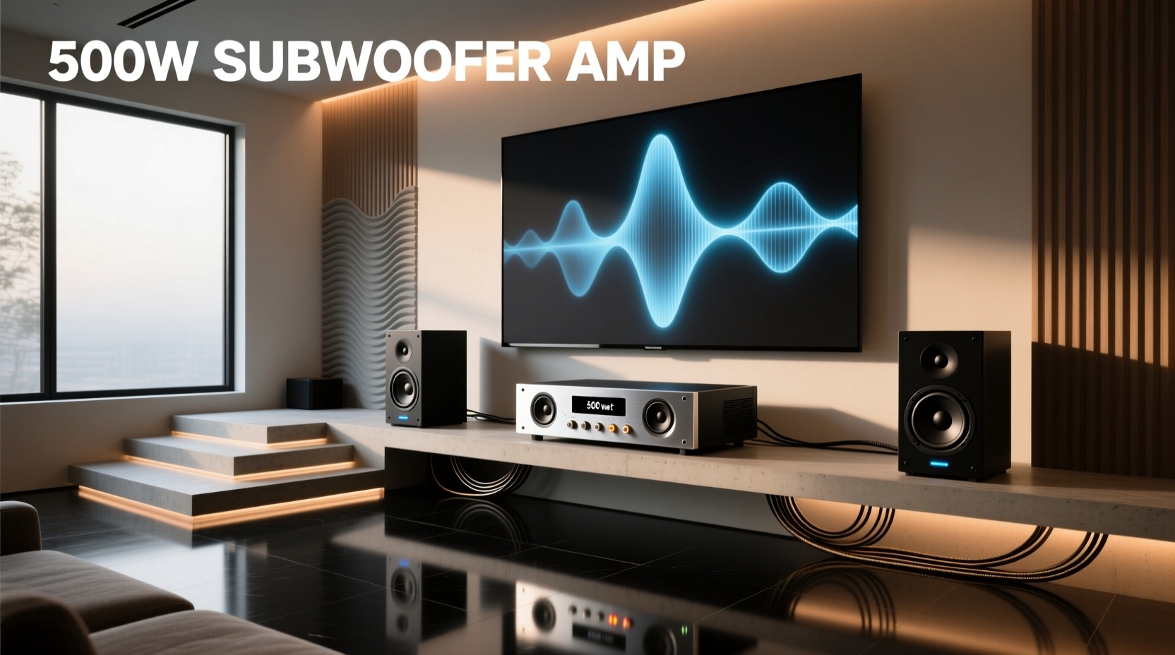 Car audio amplifier for 500 watt subwoofer