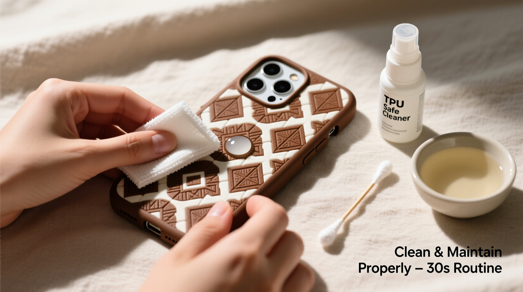effective methods to clean and maintain your brown and white patterned tpu phone case