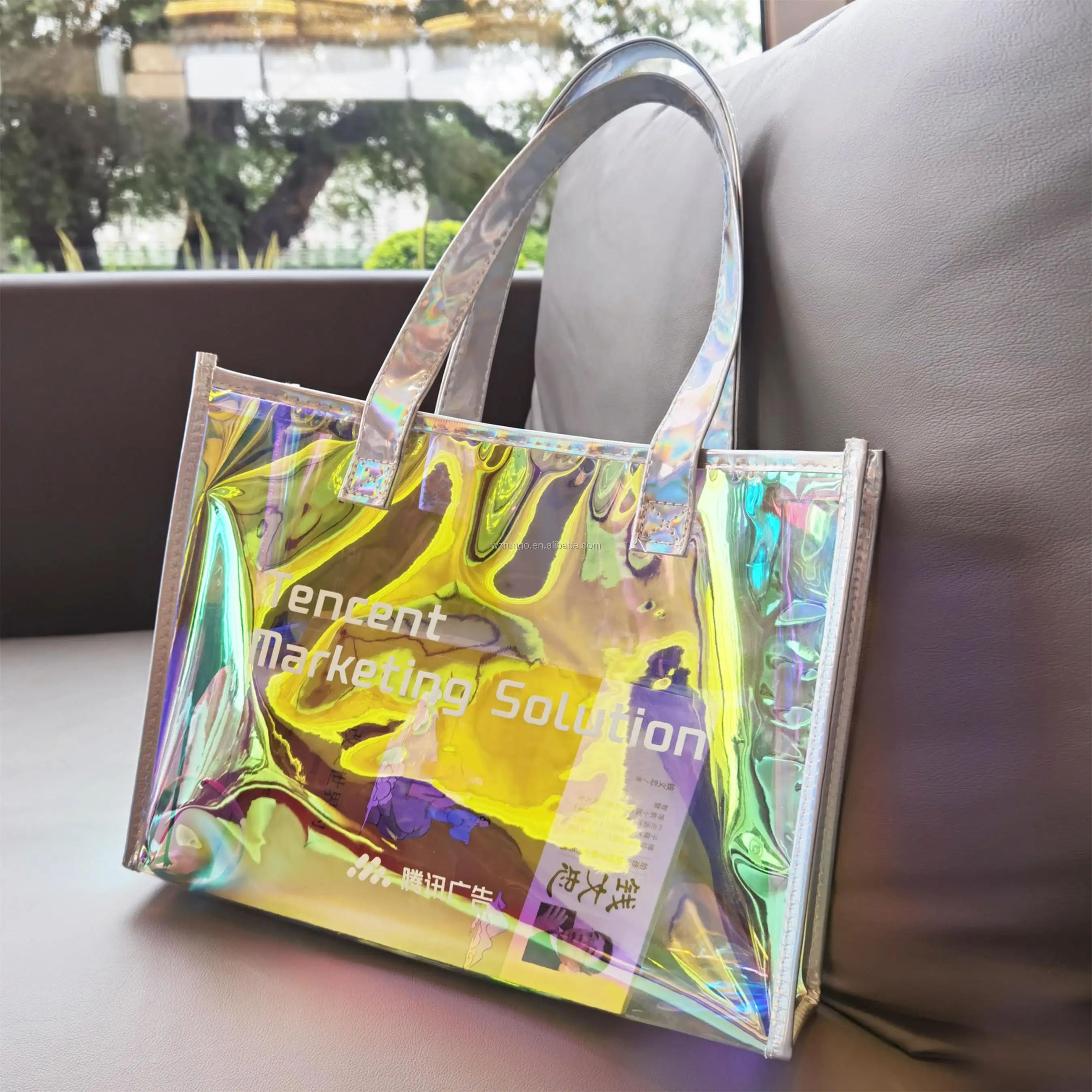 Fashion Tote Bag New Design Tote Bag, Custom Logo Holographic Bags, Zippered Pouch Wash Organizer, Portable