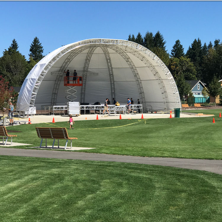 活动铝音乐会舞台弯曲半圆屋顶照明桁架系统出售 - buy roof truss