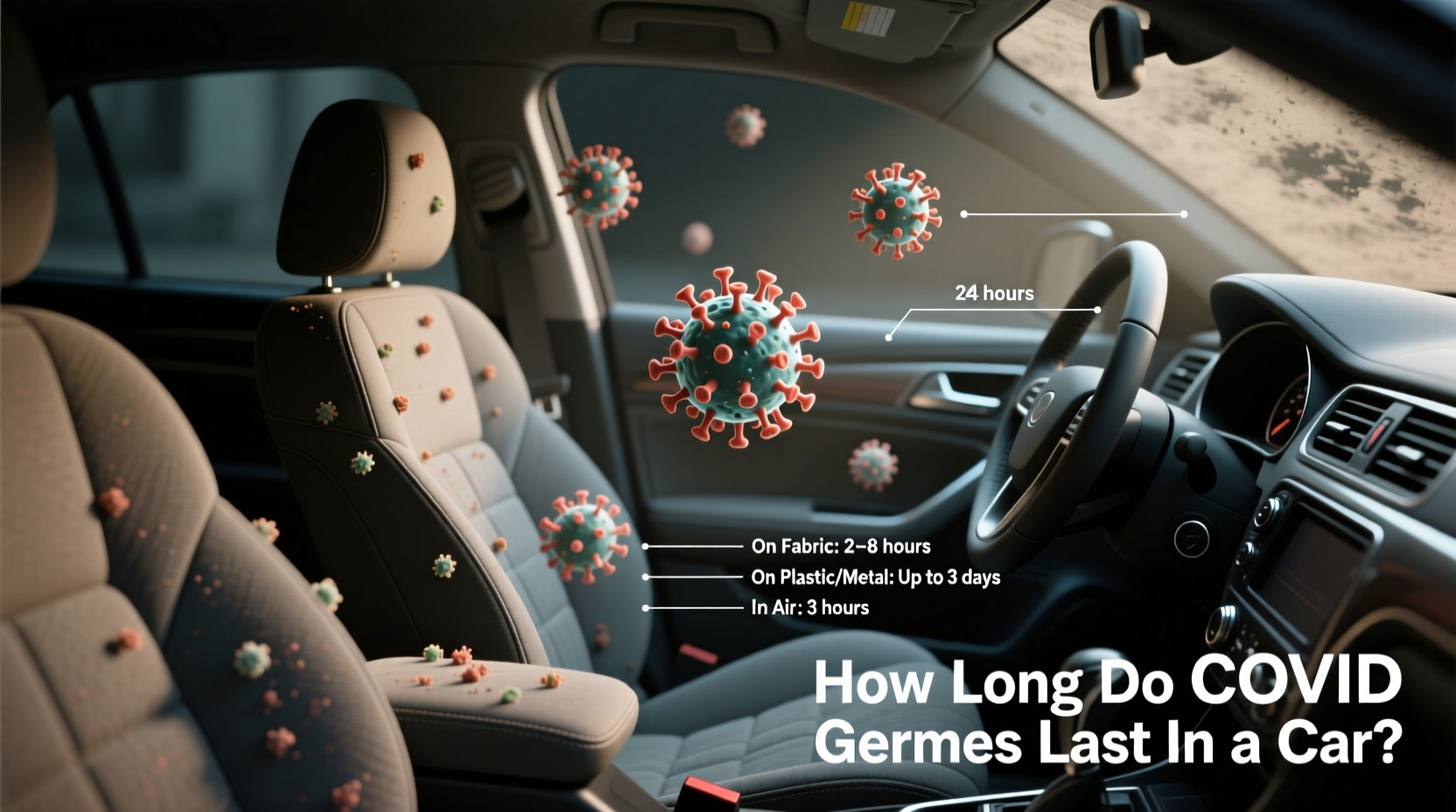 how long do covid germs last in a car