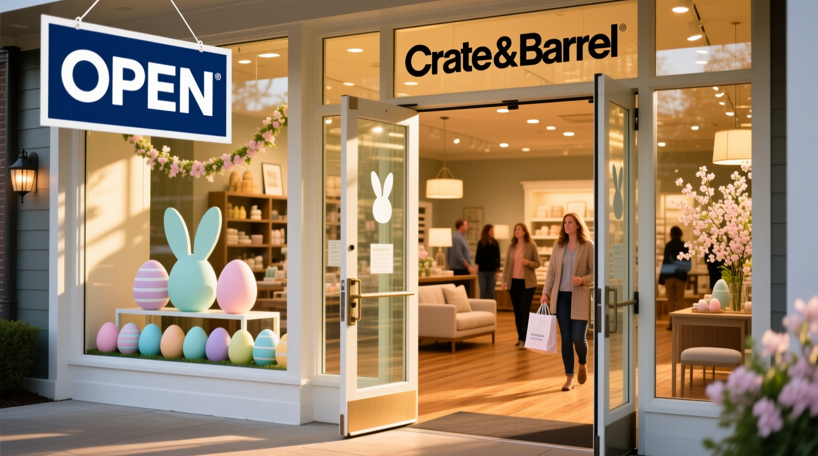 is crate and barrel open on easter