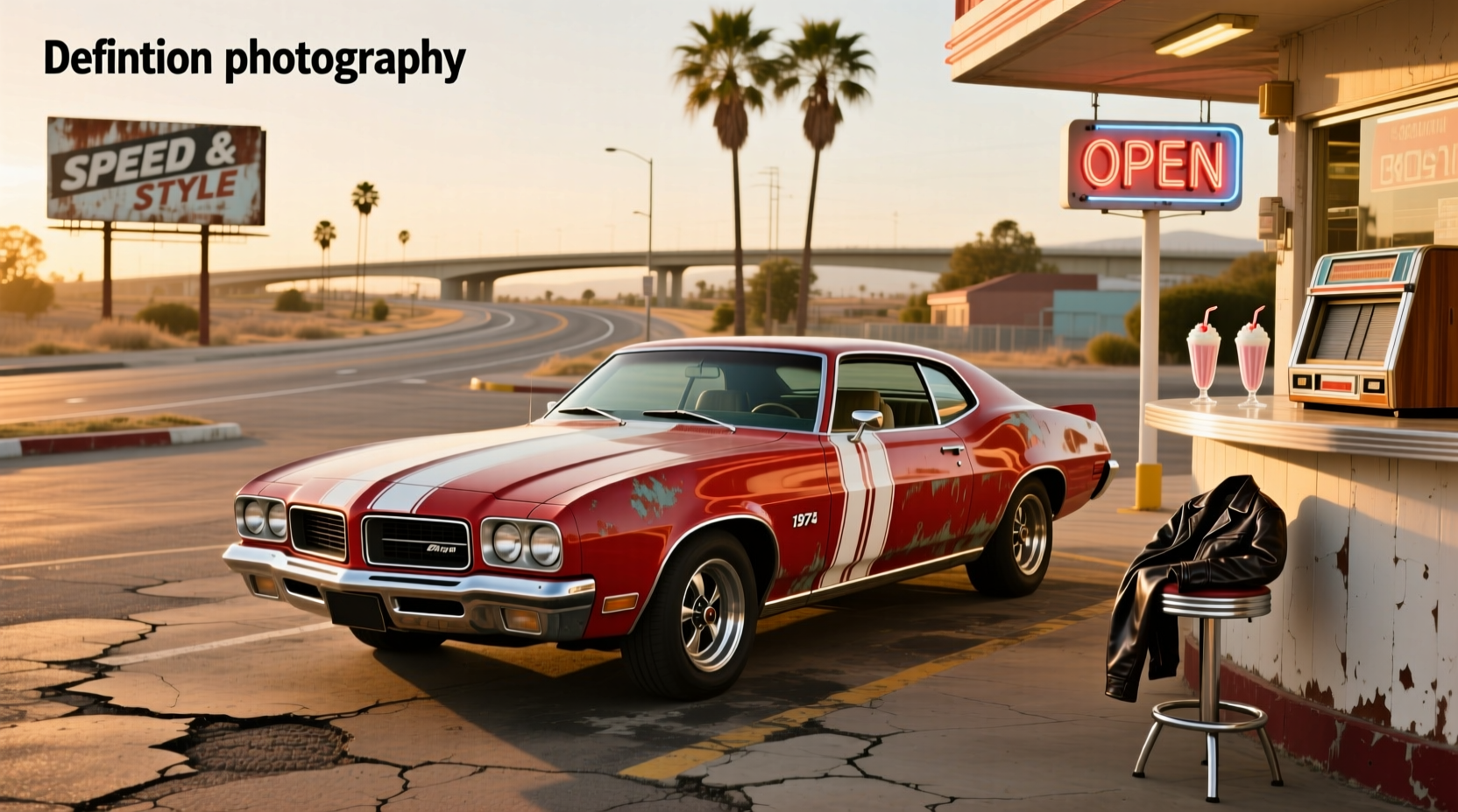 1974 Pontiac GTO hatchback in classic orange with black stripes