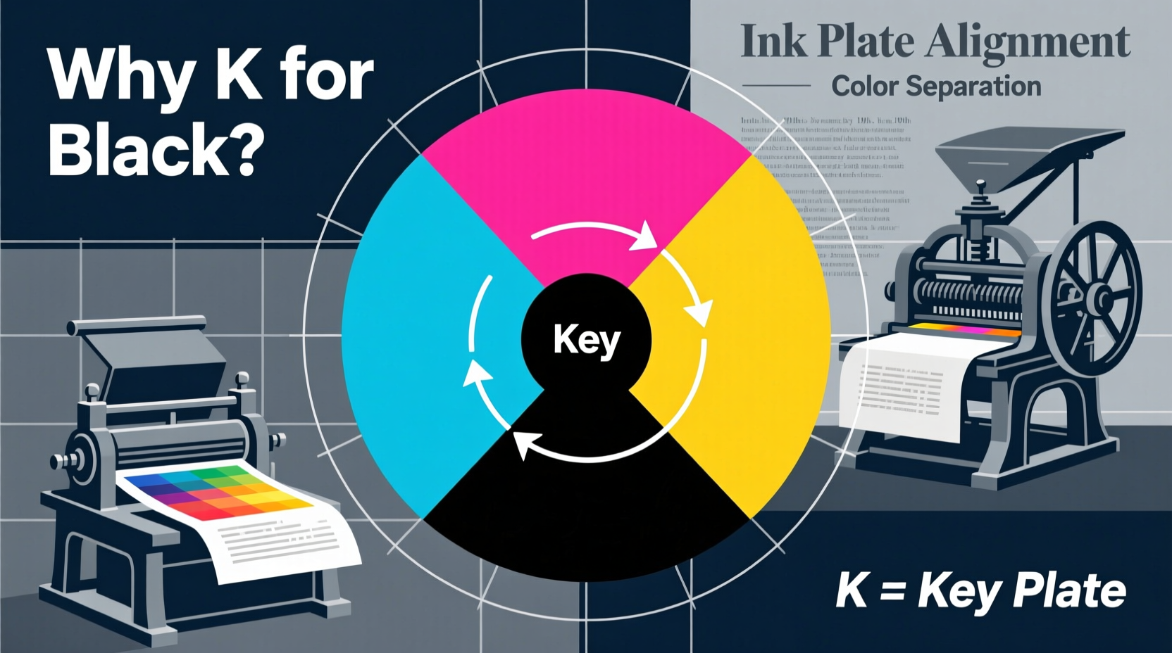 why k in cmyk stands for black color code origins
