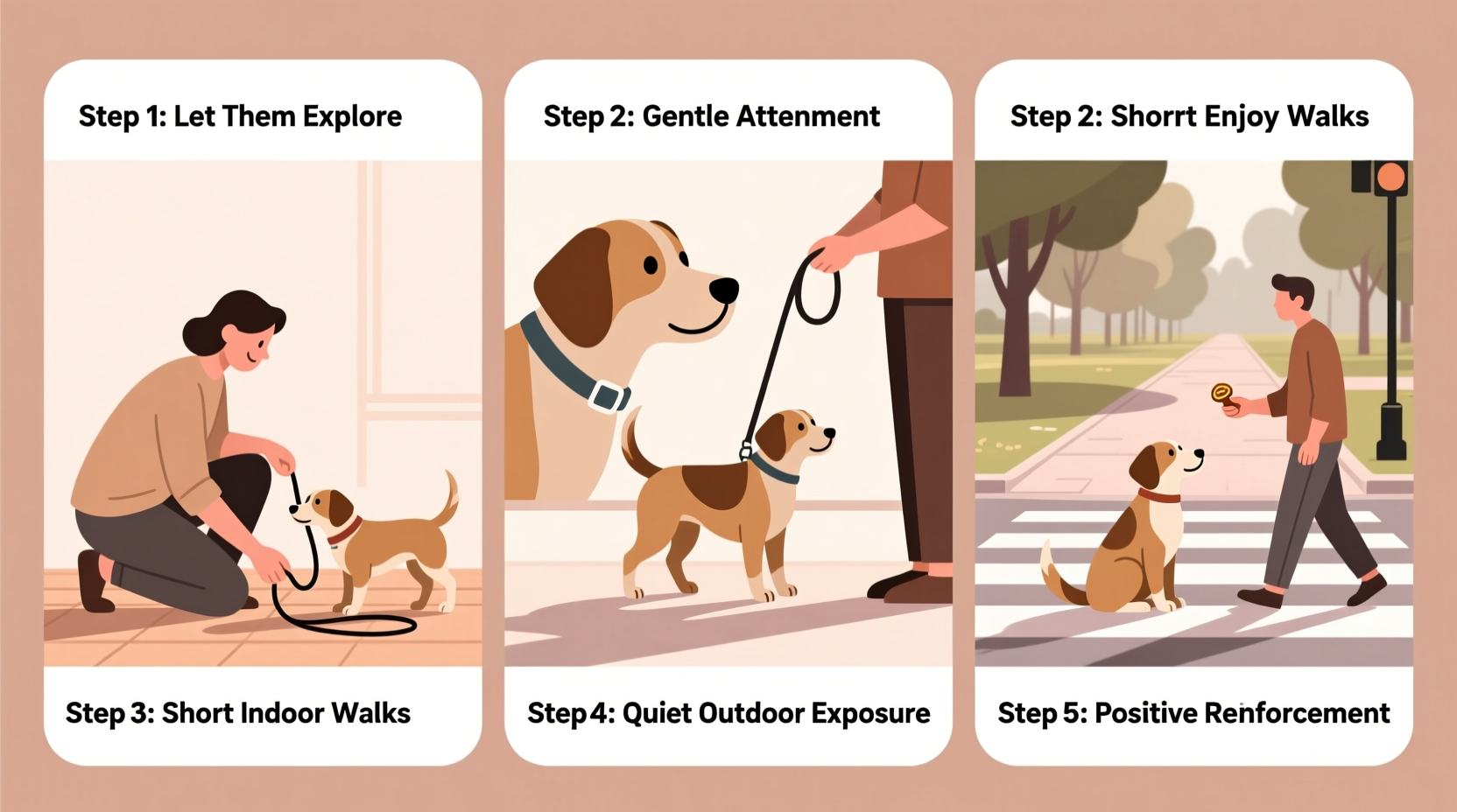 step by step guide to getting your dog comfortable with a leash and walks