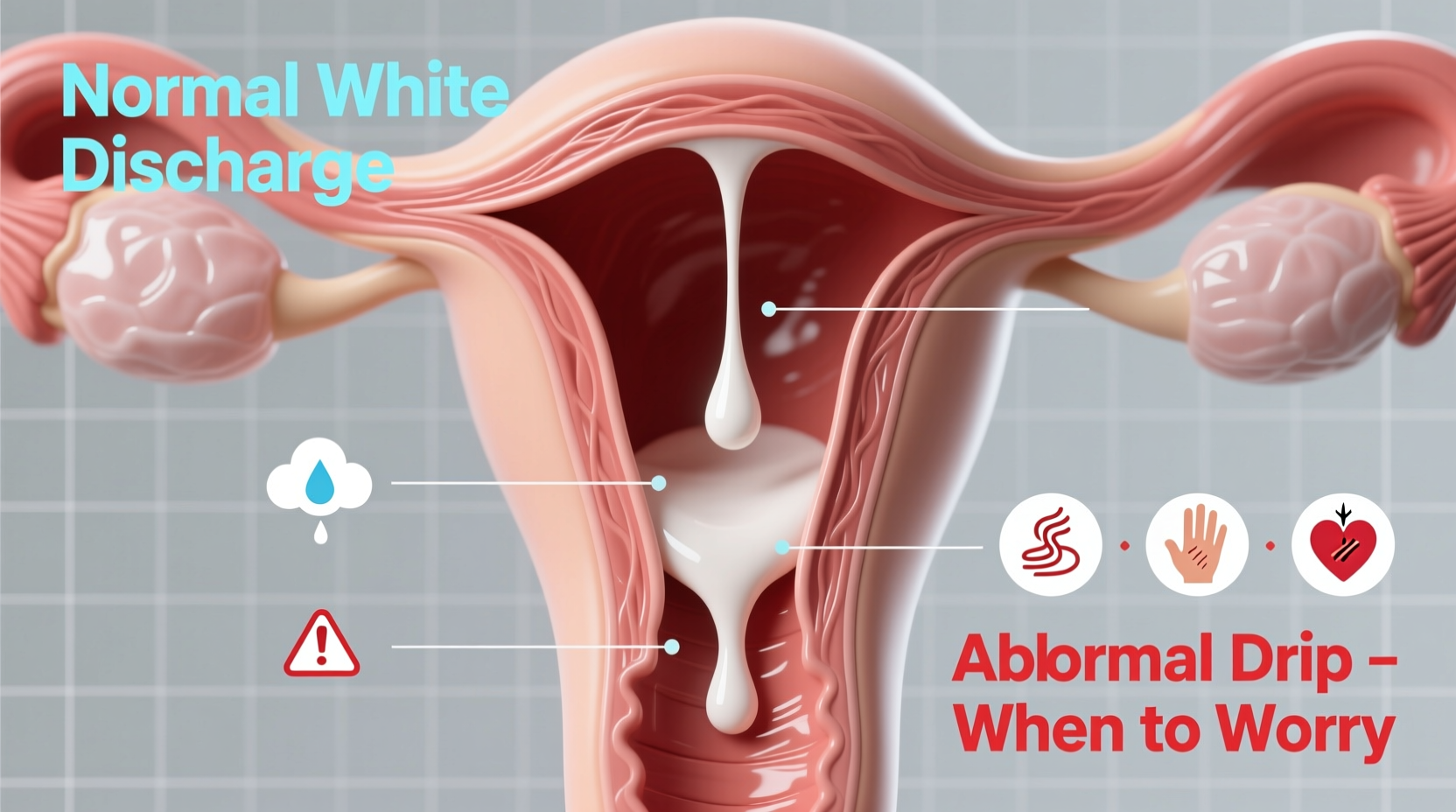 dripping white discharge causes types and when to worry