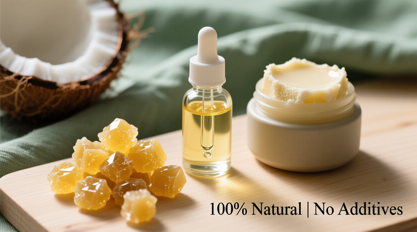 Beeswax pellets, coconut oil, and shea butter for lip balm