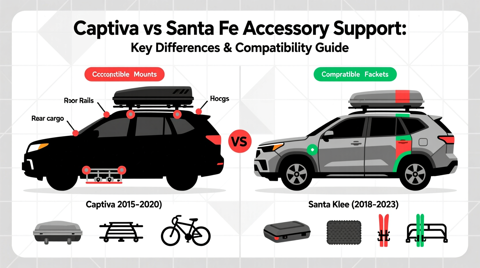 captiva vs santa fe accessory support