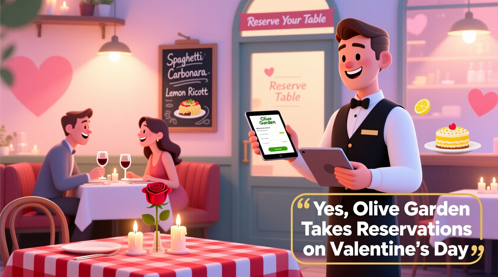 does olive garden take reservations on valentines day