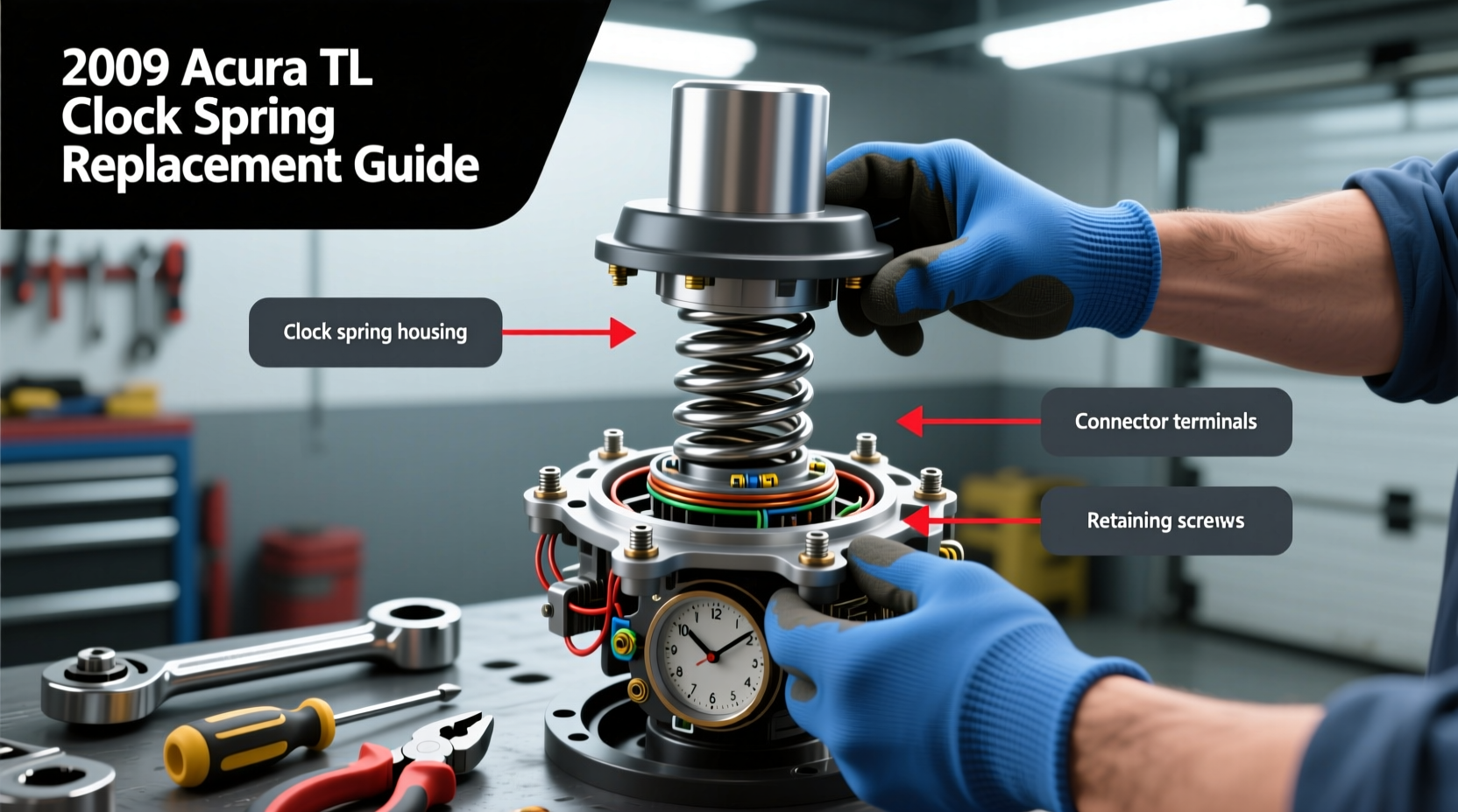 tl 2009 clock spring replace