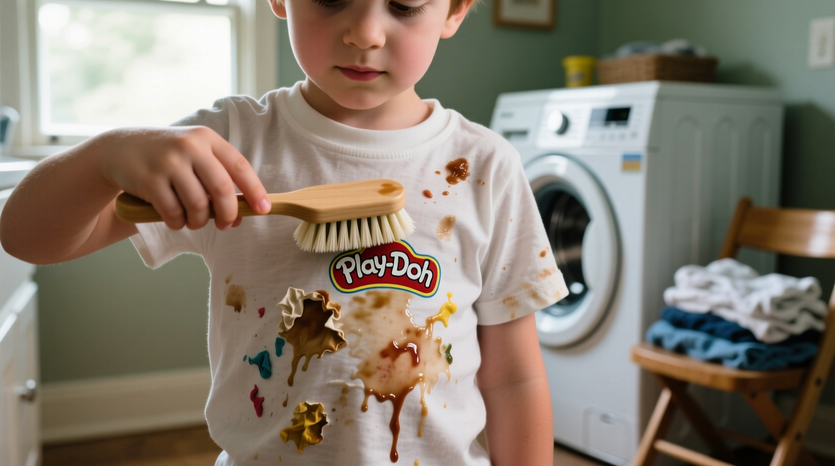 how to get playdough out of clothes