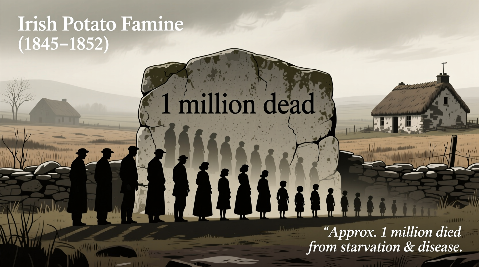 Irish Potato Famine Death Toll: 1 Million Confirmed
