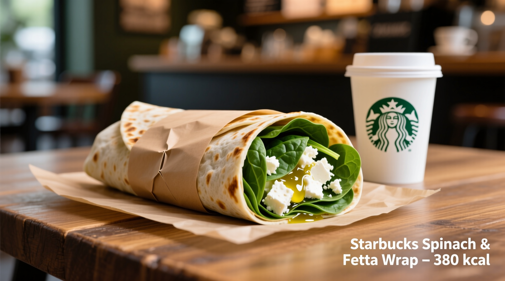 spinach and feta wrap starbucks calories