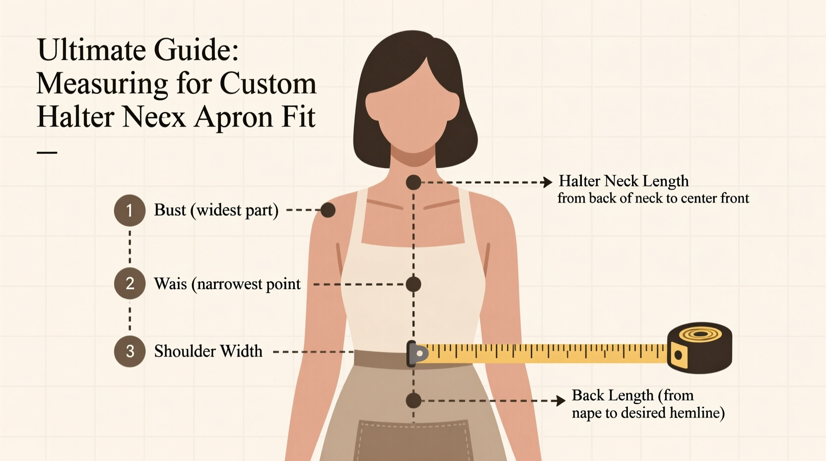 ultimate guide how to accurately measure yourself for a custom halter neck apron fit