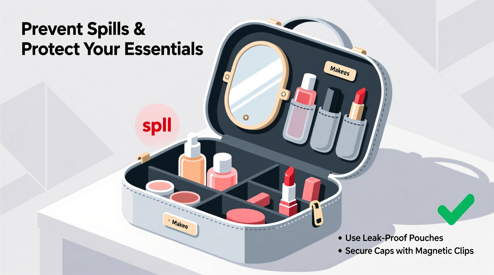 smart strategies to prevent spills and keep your makeup bag safe