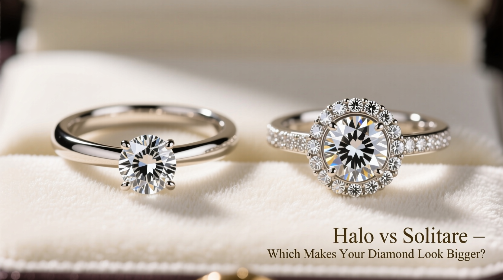 solitaire vs halo ring will a halo make my diamond look bigger or is solitaire classier