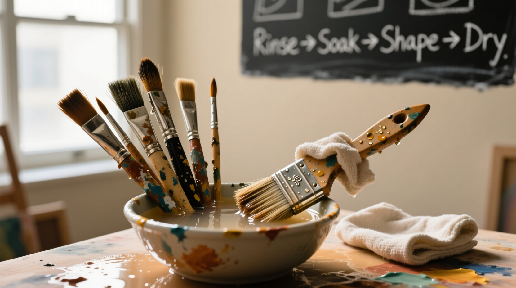 how to clean paintbrushes