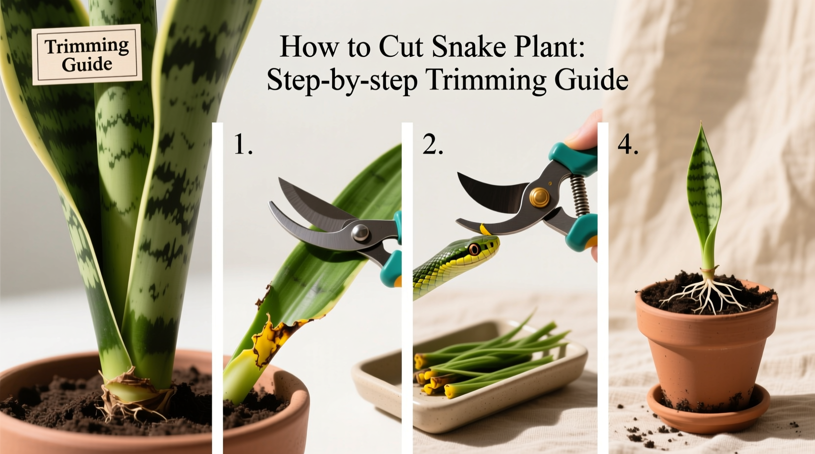 how to cut snake plant