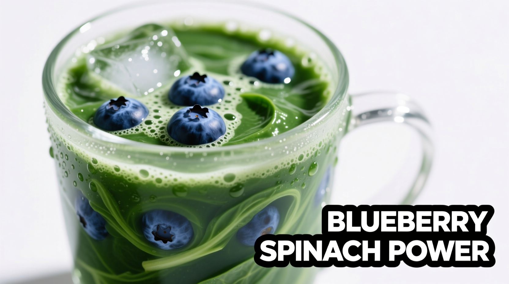 Vibrant blueberry spinach smoothie in glass