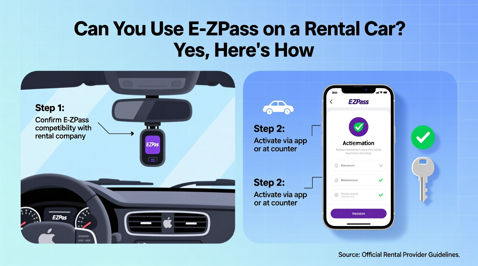 can i use ez pass on a rental car