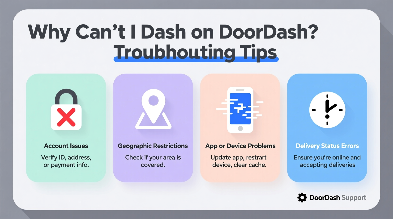 cant dash on doordash reasons why troubleshooting tips