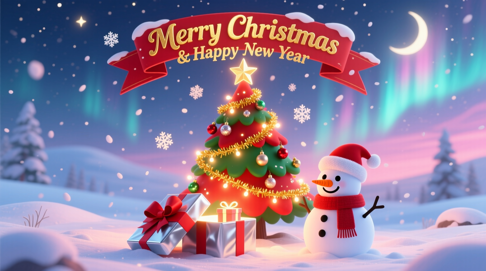a picture of merry christmas and happy new year