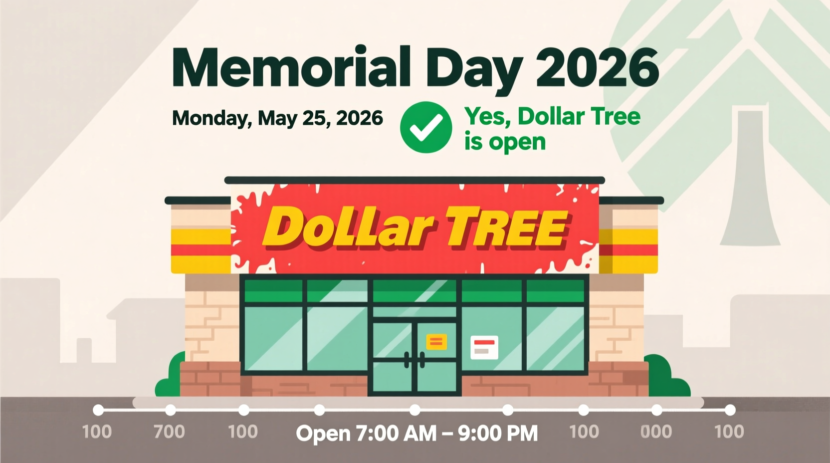 is dollar tree open on memorial day 2026