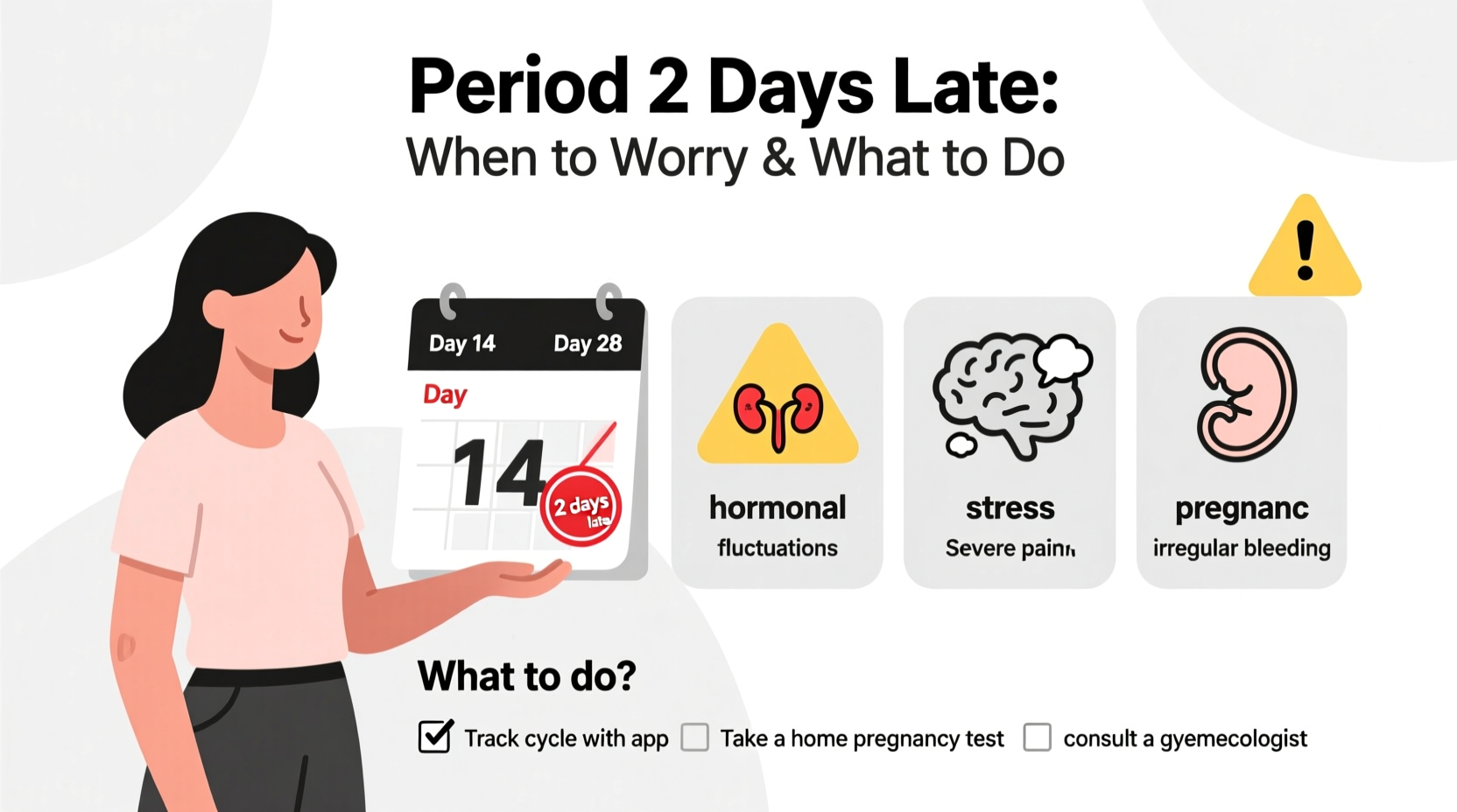 period 2 days late reasons when to worry and what to do