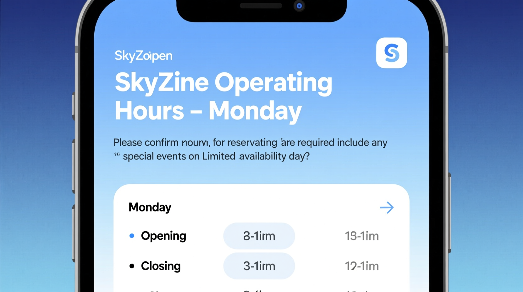 is skyzone open on monday