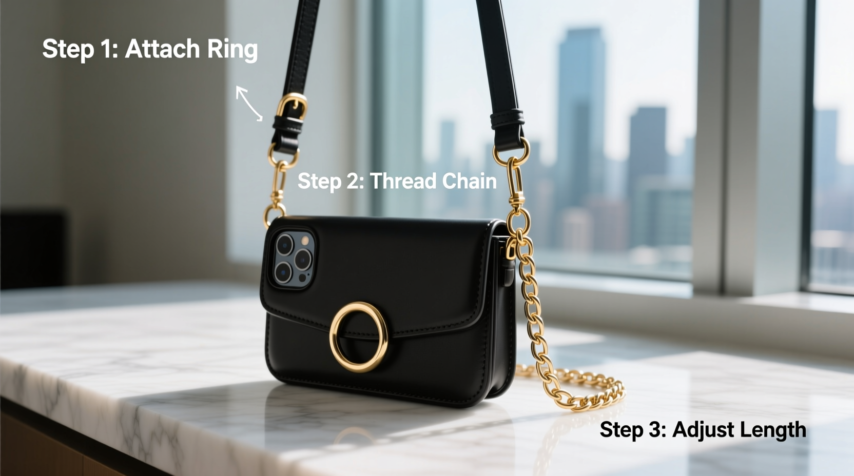 step by step guide to installing a crossbody chain phone case securely and stylishly