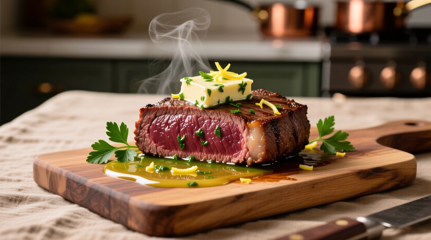 sous vide beef tenderloin with lemon parsley butter