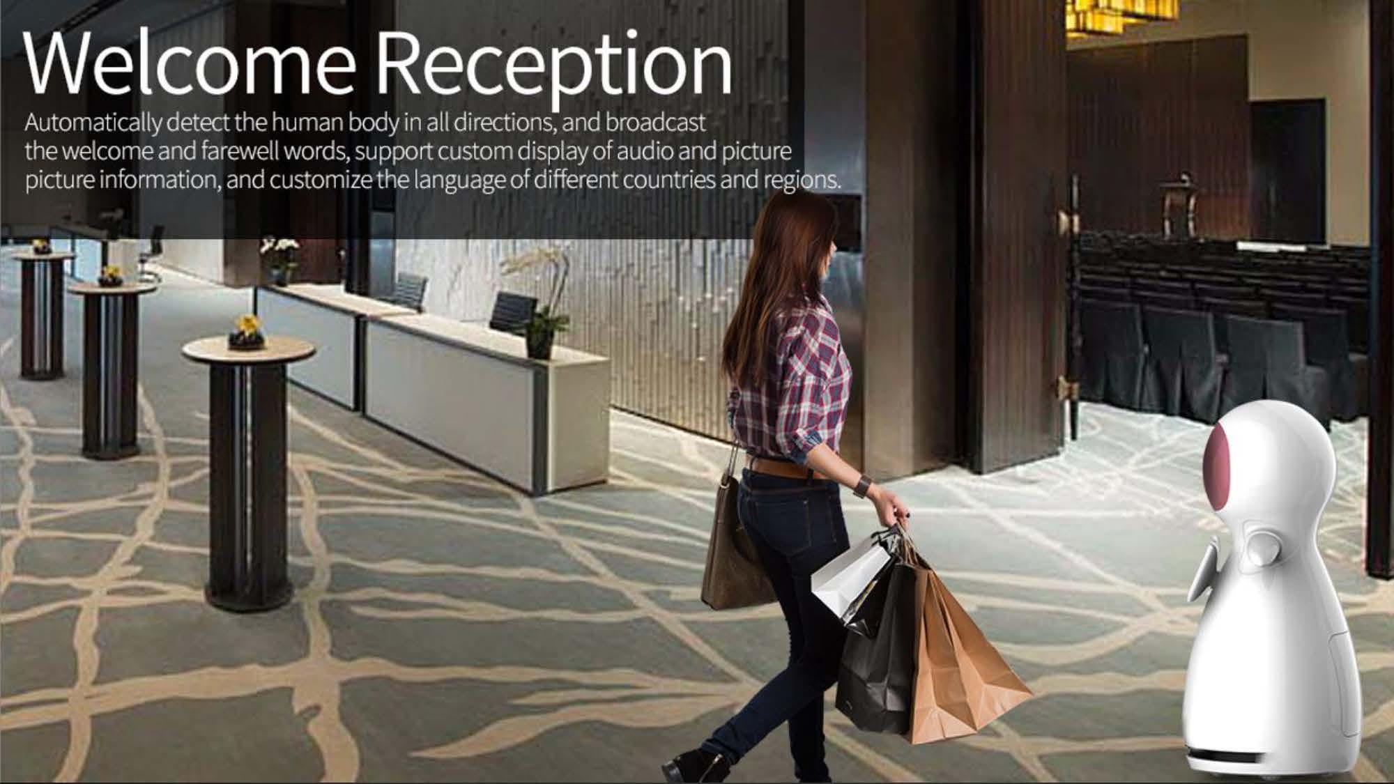 Reception robot used in School as Education Robot Snow by Laser Navigation with Auto Charge