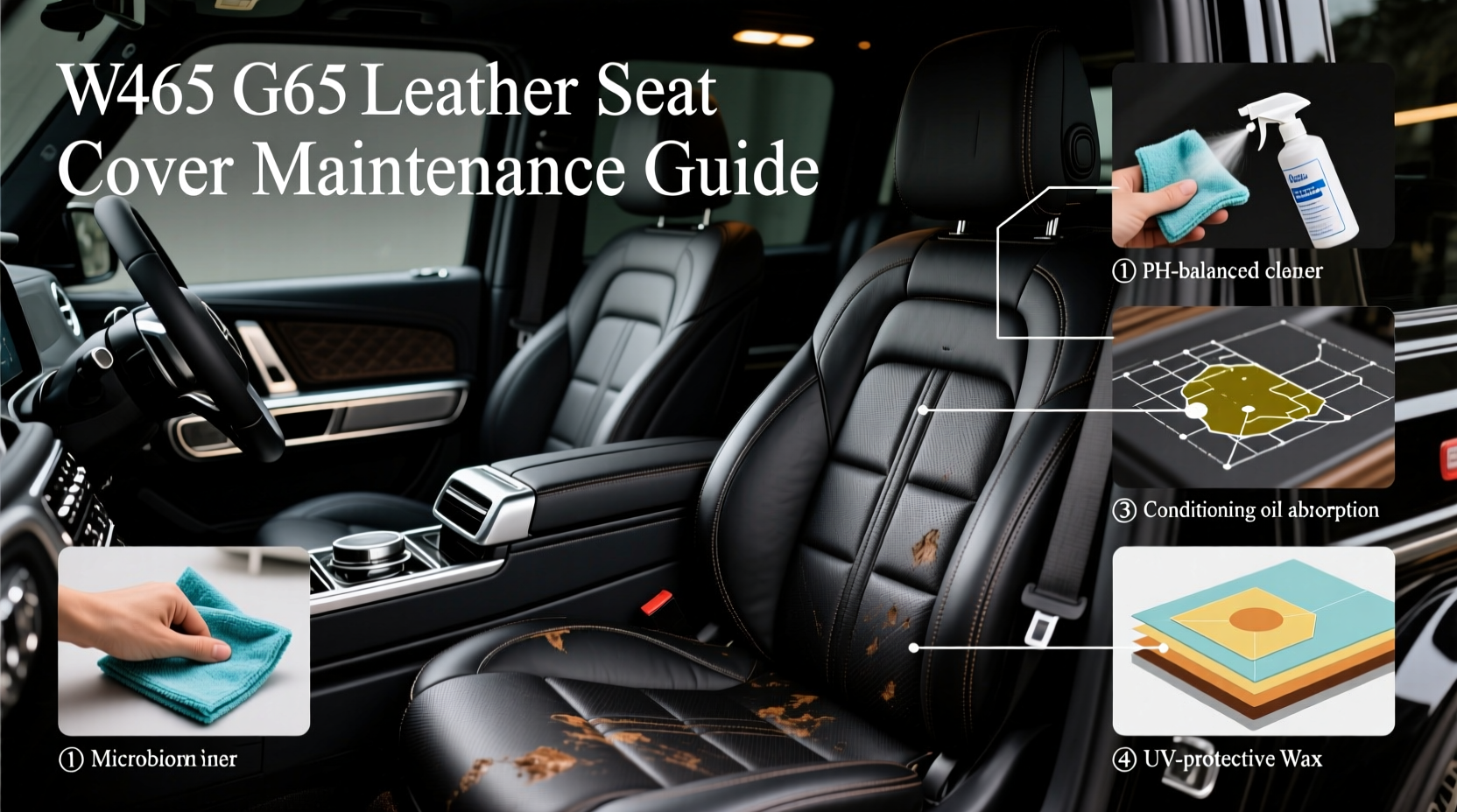 w465 g63 leather seat cover maintenance