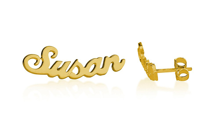 Diy Unique Accessories Jewelry Personalised Custom Name Stainless Steel Initial Stud Earrings