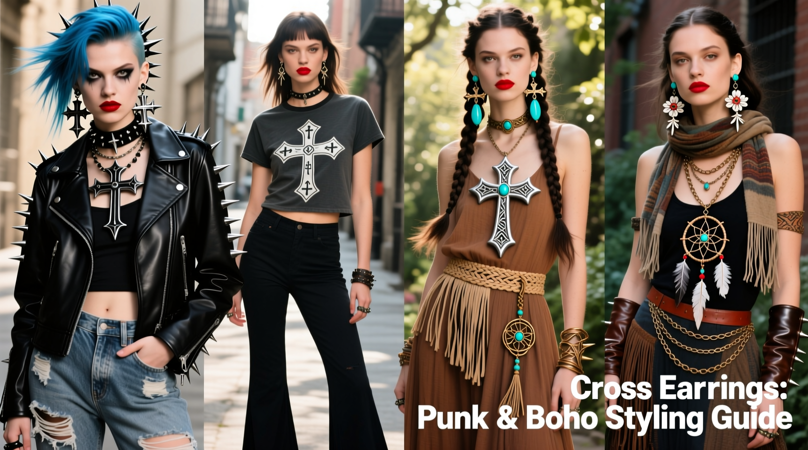 styling cross earrings a guide to punk edge and bohemian vibes